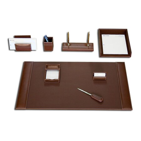 Dacasso Rustic Brown Leather 8-Piece Desk Set DF-3212